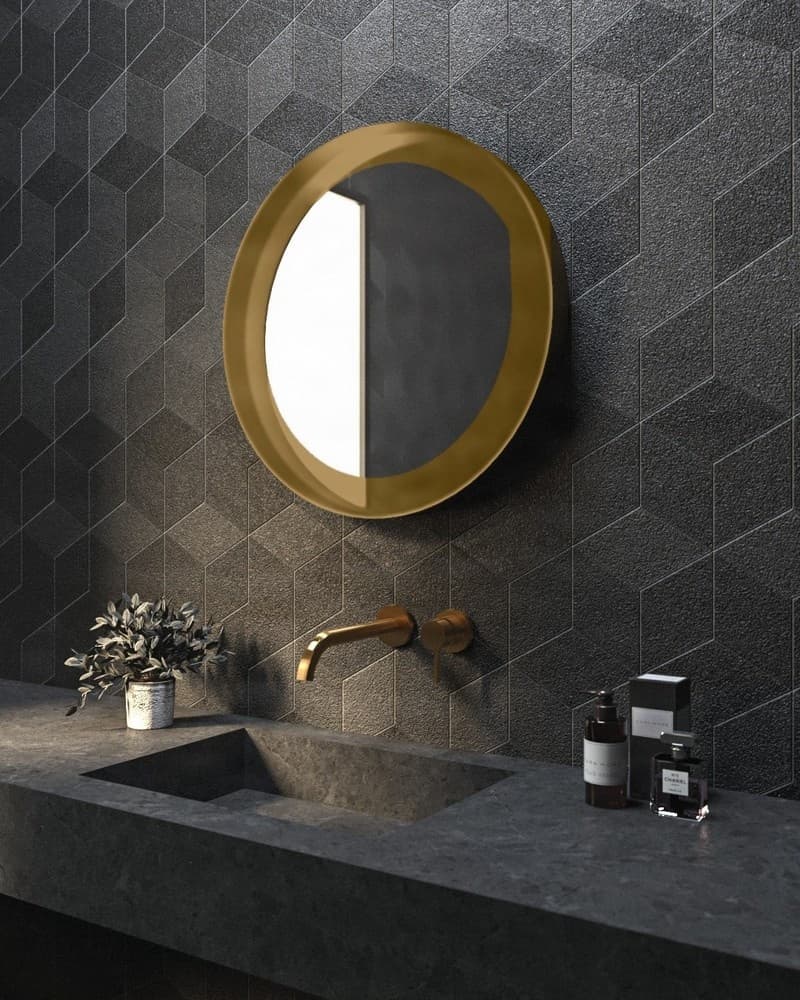 Καθρέπτης μπάνιου με Led Project Mirrors Iron Circle Ματ Μπρονζέ Φ80cm