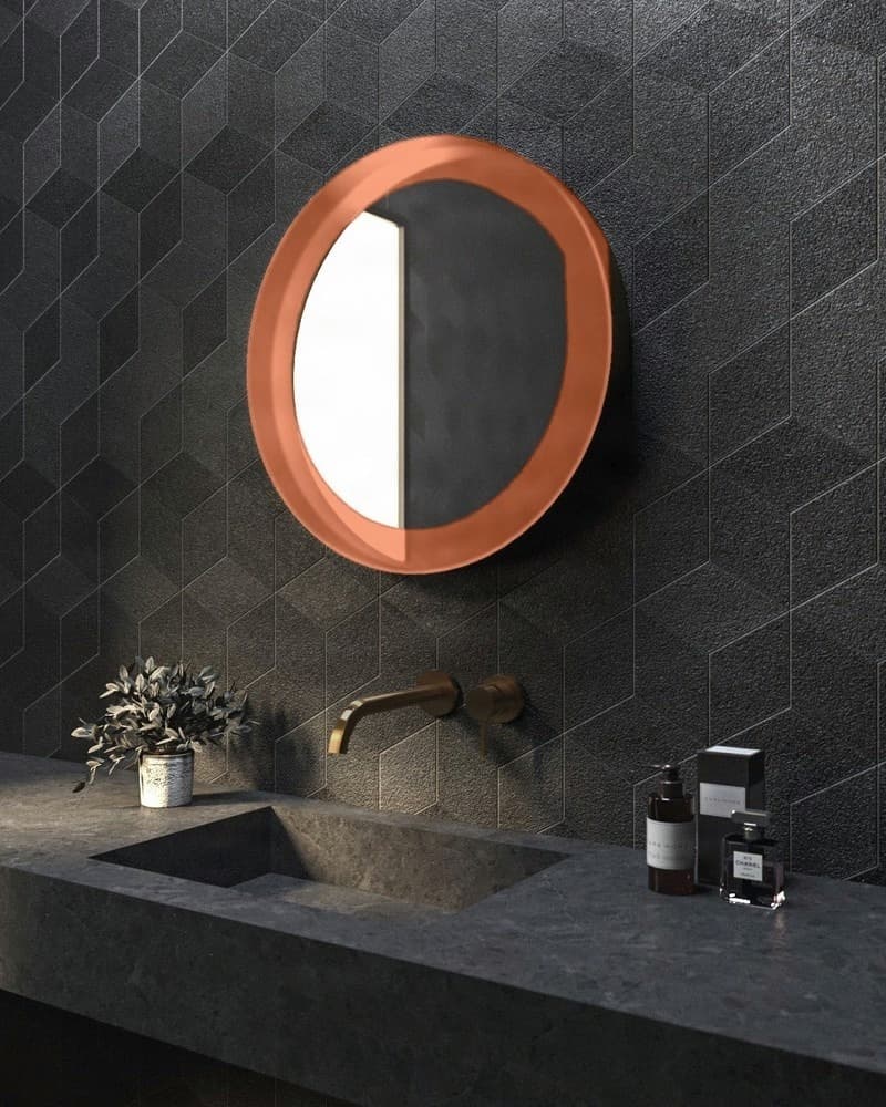 Καθρέπτης μπάνιου Project Mirrors Iron Circle Ματ Χαλκός Φ80cm