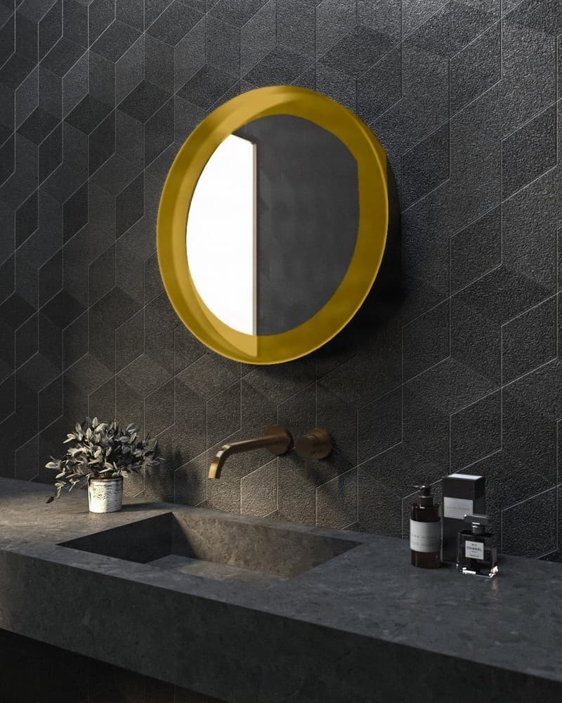 Καθρέπτης μπάνιου Project Mirrors Iron Circle Ματ Χρυσό Φ80cm