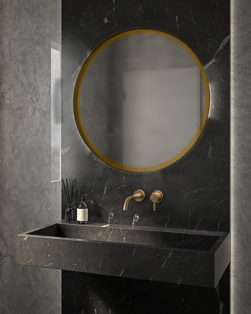 Καθρέπτης μπάνιου Project Mirrors Iron Circle Slim Ματ Μπρονζέ Φ42cm