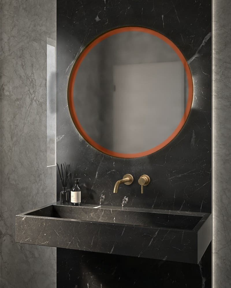 Καθρέπτης μπάνιου Project Mirrors Iron Circle Slim Χαλκός Φ42cm