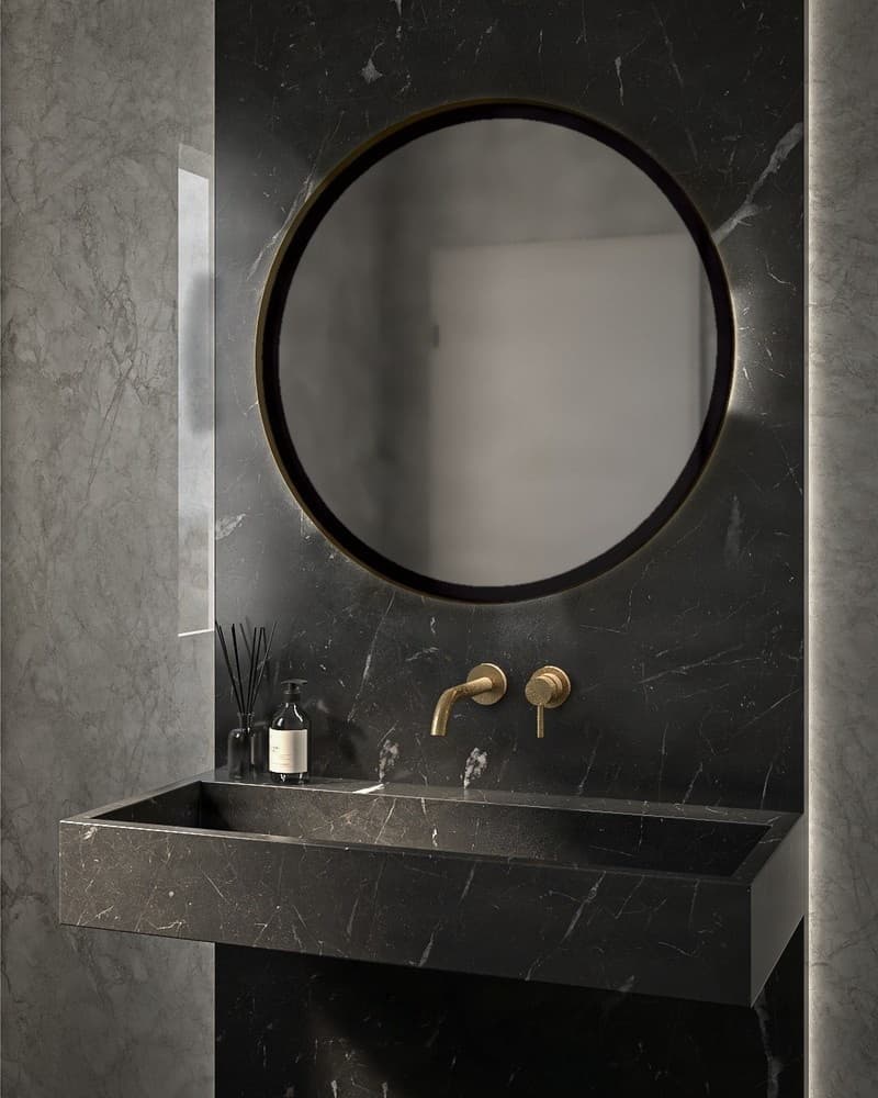 Καθρέπτης μπάνιου Project Mirrors Iron Circle Slim Ματ Μαύρο Φ55cm
