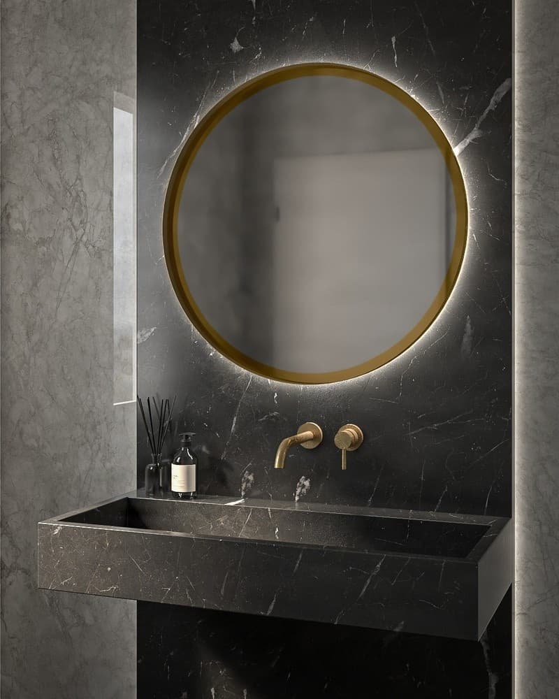 Καθρέπτης μπάνιου Project Mirrors Iron Circle Slim Ματ Μπρονζέ Φ60cm