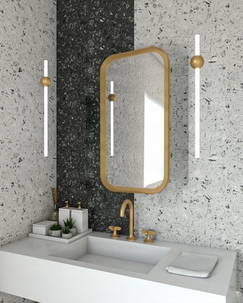 Καθρέπτης μπάνιου με Led Project Mirrors Iron Curved Ματ Μπρονζέ 42x80cm