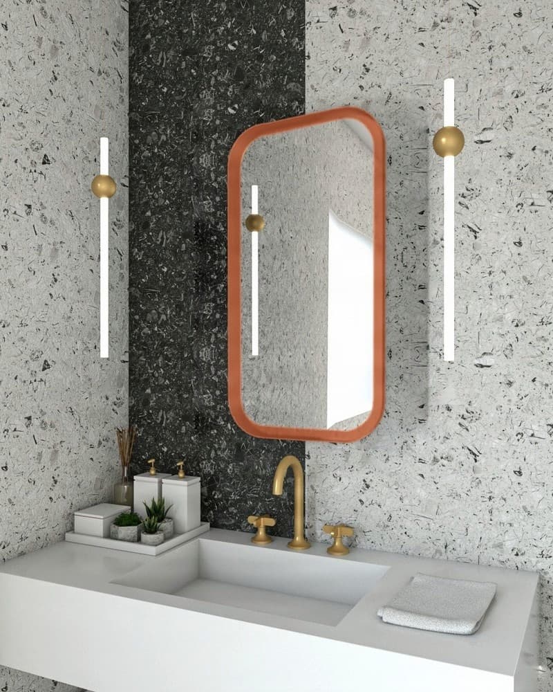 Καθρέπτης μπάνιου Project Mirrors Iron Curved Ματ Χαλκός 42x80cm