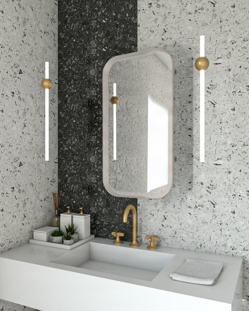 Καθρέπτης μπάνιου με Led Project Mirrors Iron Curved Ματ Γκρι 42x80cm
