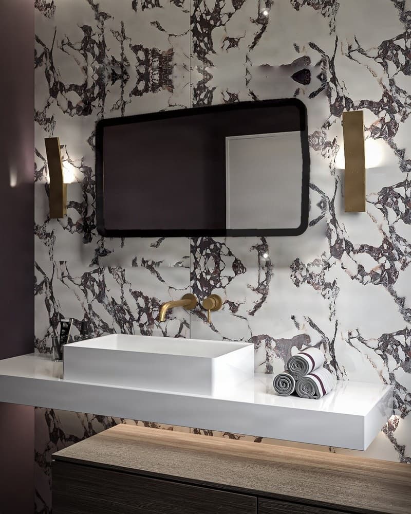 Καθρέπτης μπάνιου με Led Project Mirrors Iron Curved Ματ Μαύρο 50x90cm