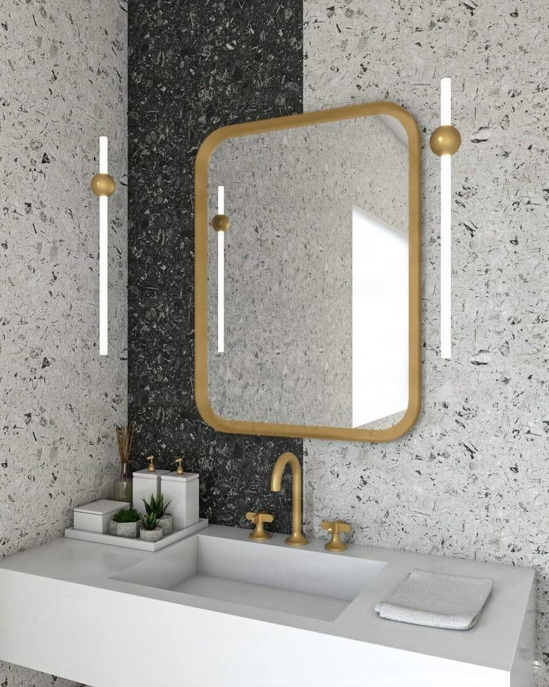 Καθρέπτης μπάνιου Project Mirrors Iron Curved Ματ Μπρονζέ 60x80cm