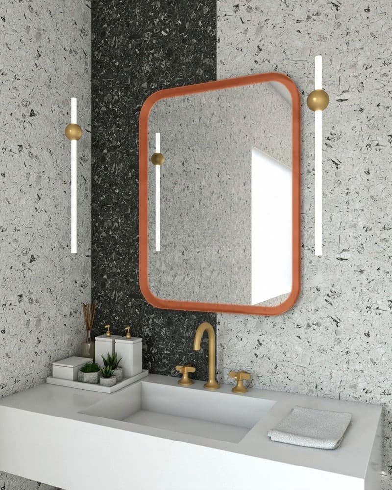 Καθρέπτης μπάνιου Project Mirrors Iron Curved Ματ Χαλκός 60x80cm