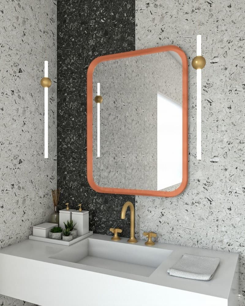 Καθρέπτης μπάνιου Project Mirrors Iron Curved Χαλκός 60x80cm
