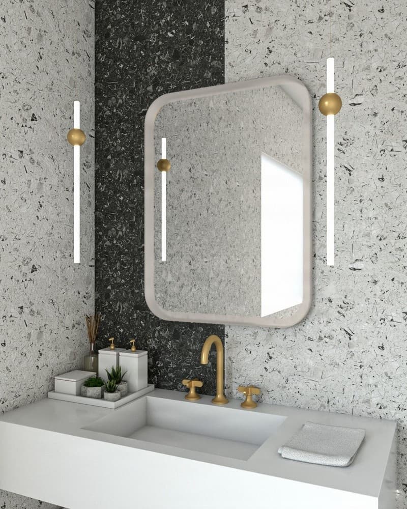 Καθρέπτης μπάνιου Project Mirrors Iron Curved Ματ Γκρι 60x80cm