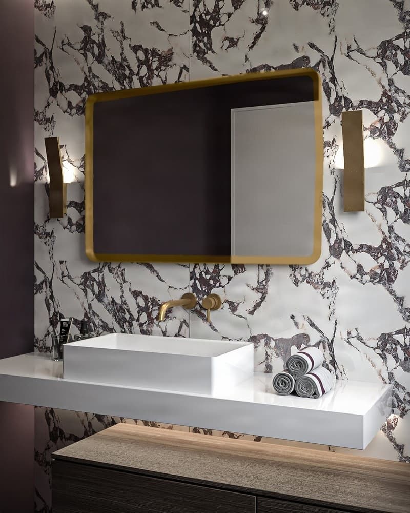 Καθρέπτης μπάνιου με Led Project Mirrors Iron Curved Ματ Μπρονζέ 70x100cm