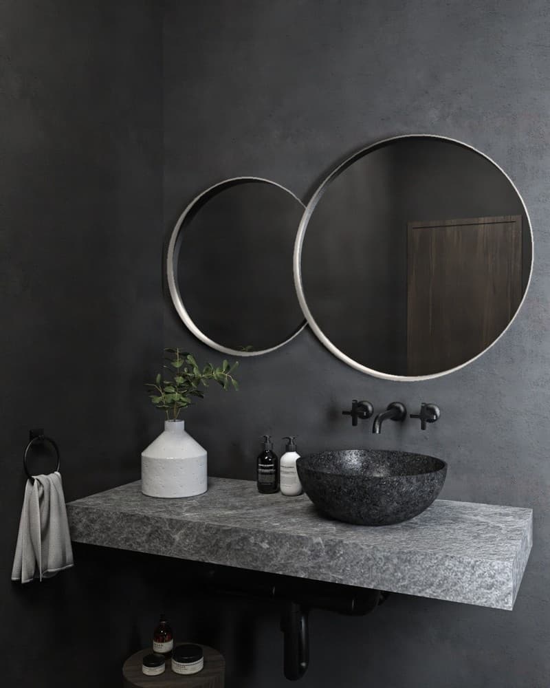 Καθρέπτης μπάνιου Project Mirrors Iron Double Eye Ματ Γκρι 70x117cm