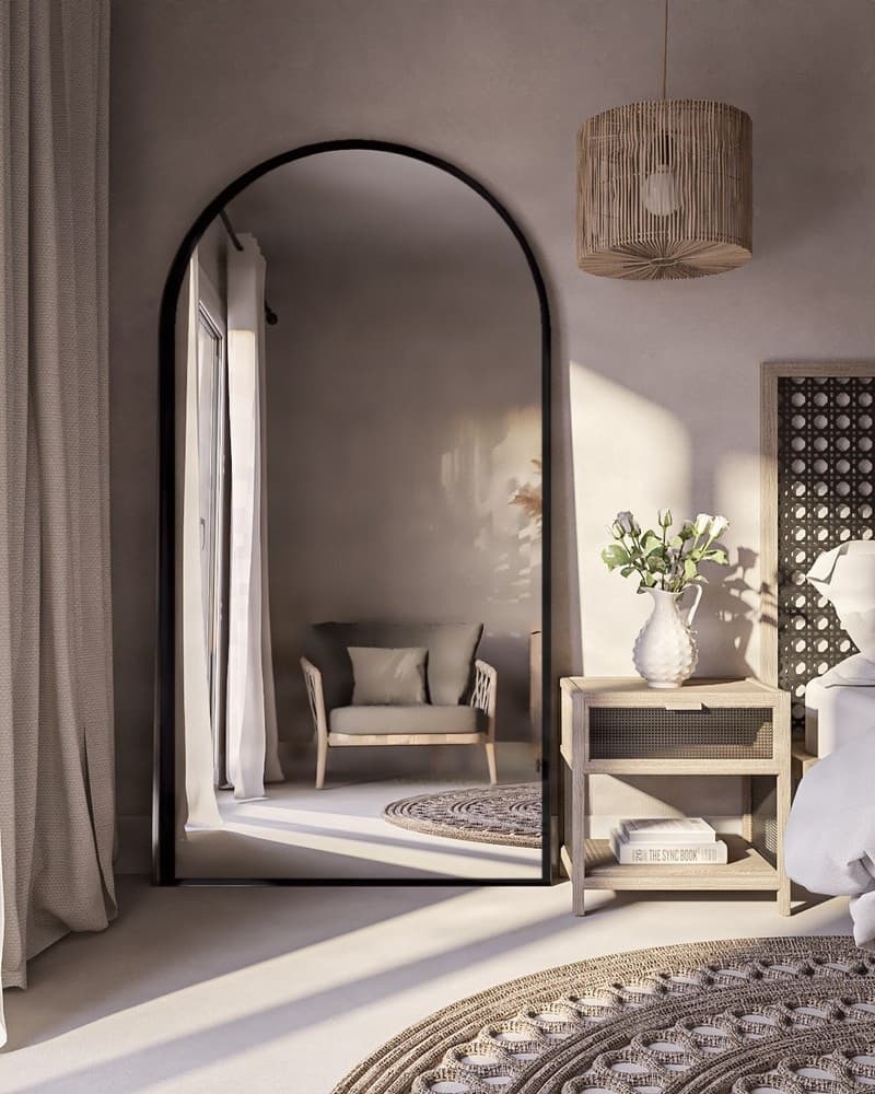 Καθρέπτης Επιδαπέδιος Project Mirrors Iron Floor Arch Ματ Μαύρο 100x190cm