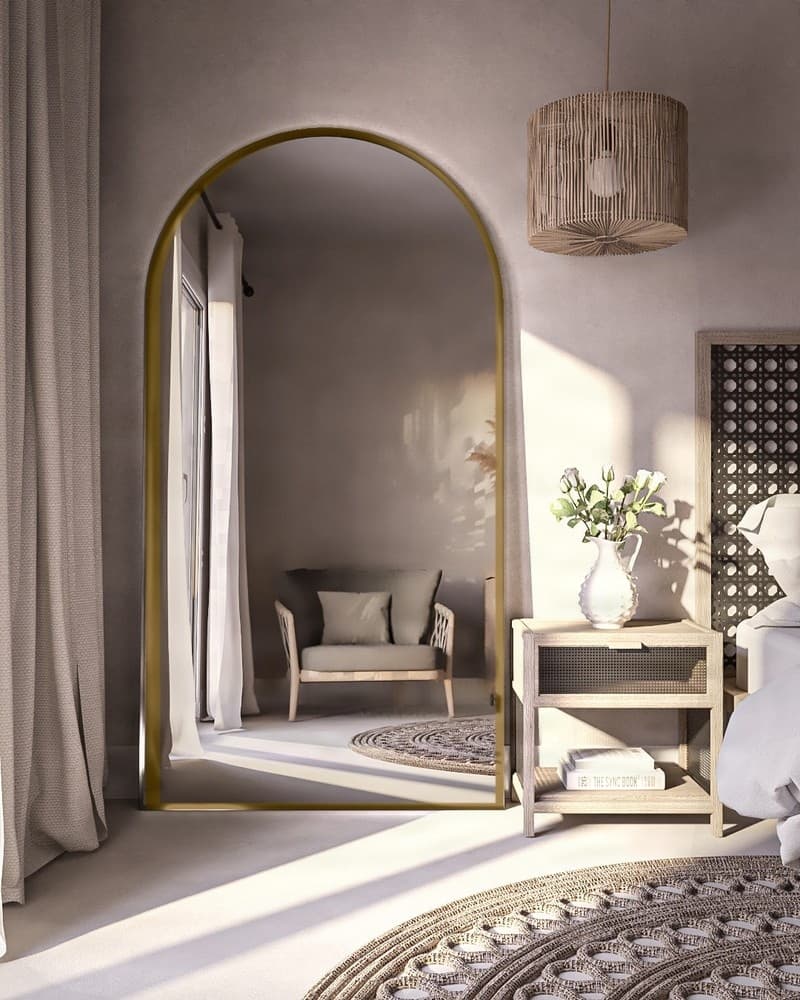 Καθρέπτης Επιδαπέδιος με Led Project Mirrors Iron Floor Arch Ματ Μπρονζέ 100x190cm