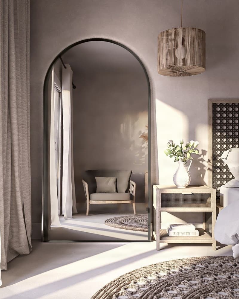 Καθρέπτης Επιδαπέδιος με Led Project Mirrors Iron Floor Arch Ματ Γραφίτης 100x190cm