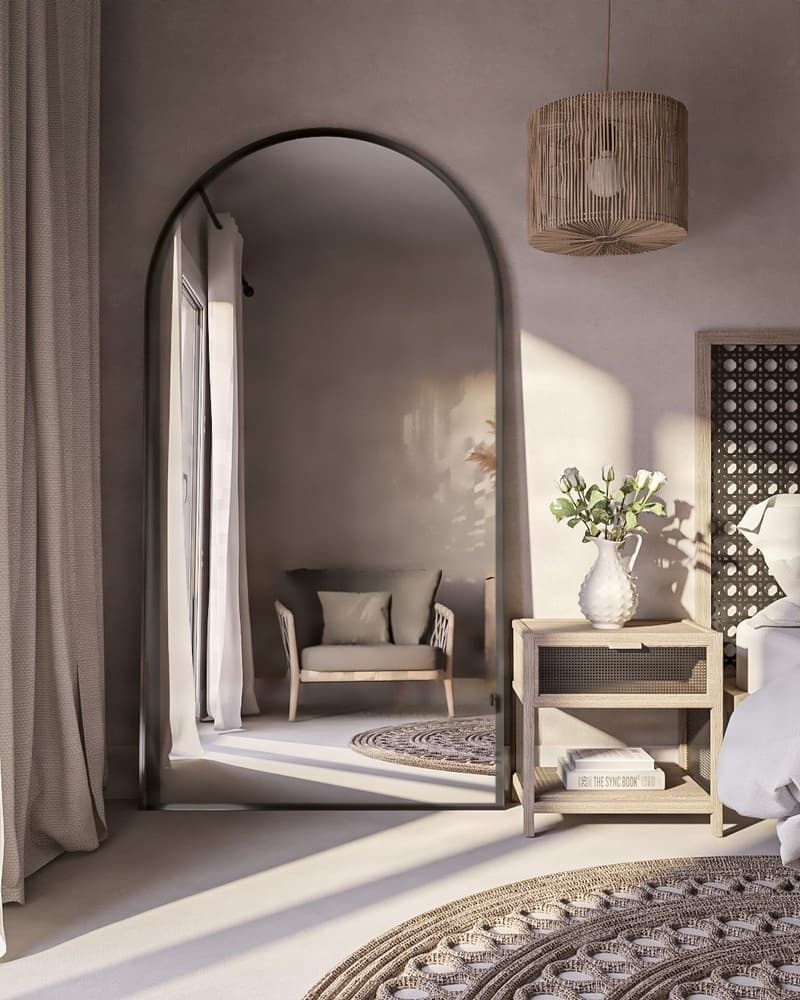 Καθρέπτης Επιδαπέδιος Project Mirrors Iron Floor Arch Ματ Γραφίτης 100x190cm