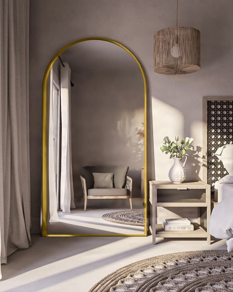 Καθρέπτης Επιδαπέδιος Project Mirrors Iron Floor Arch Ματ Χρυσό 100x190cm
