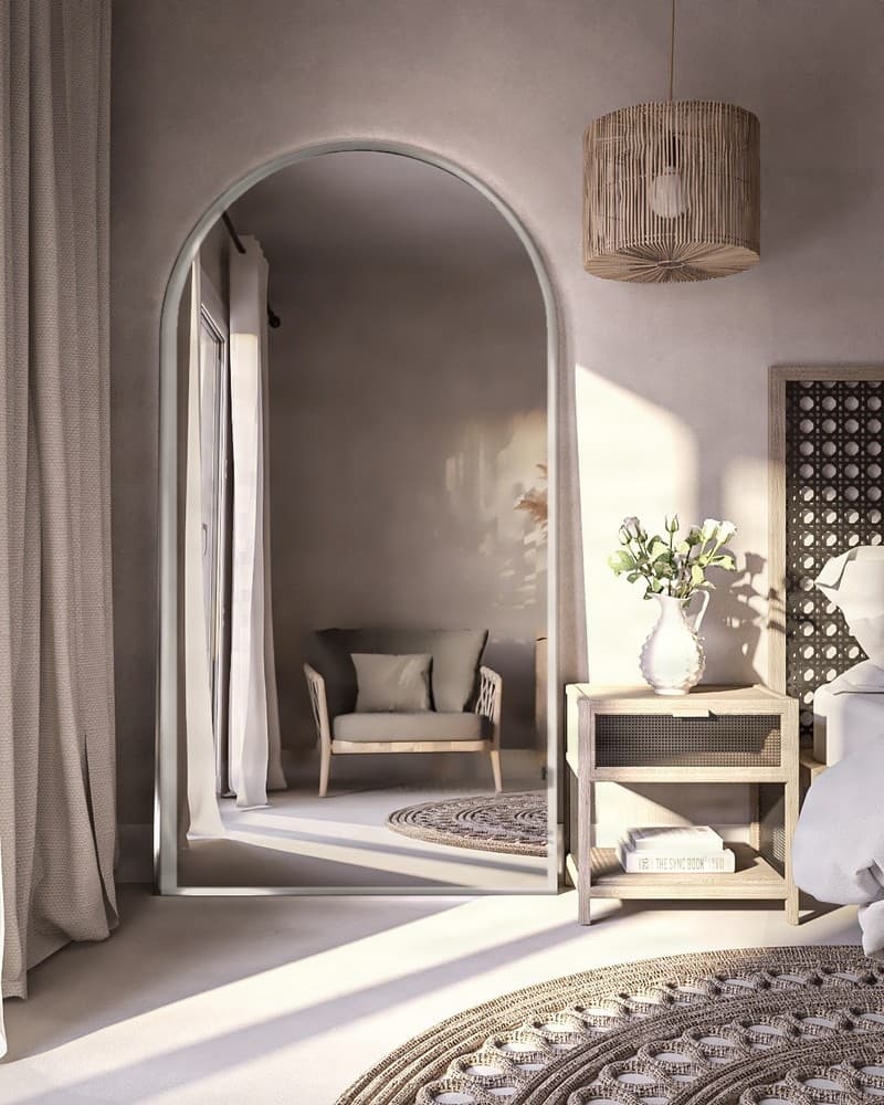 Καθρέπτης Επιδαπέδιος με Led Project Mirrors Iron Floor Arch Ματ Γκρι 100x190cm
