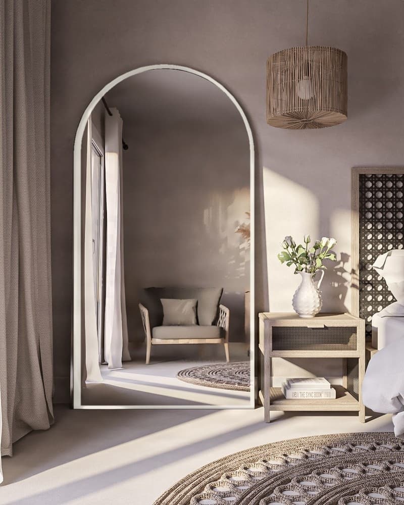 Καθρέπτης Επιδαπέδιος Project Mirrors Iron Floor Arch Ματ Λευκό 100x190cm