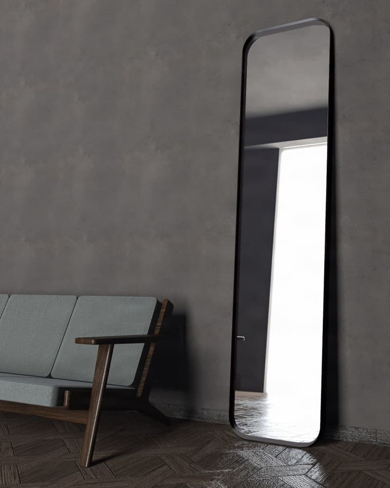 Καθρέπτης Επιδαπέδιος Project Mirrors Iron Floor Curved Ματ Μαύρο 50x200cm