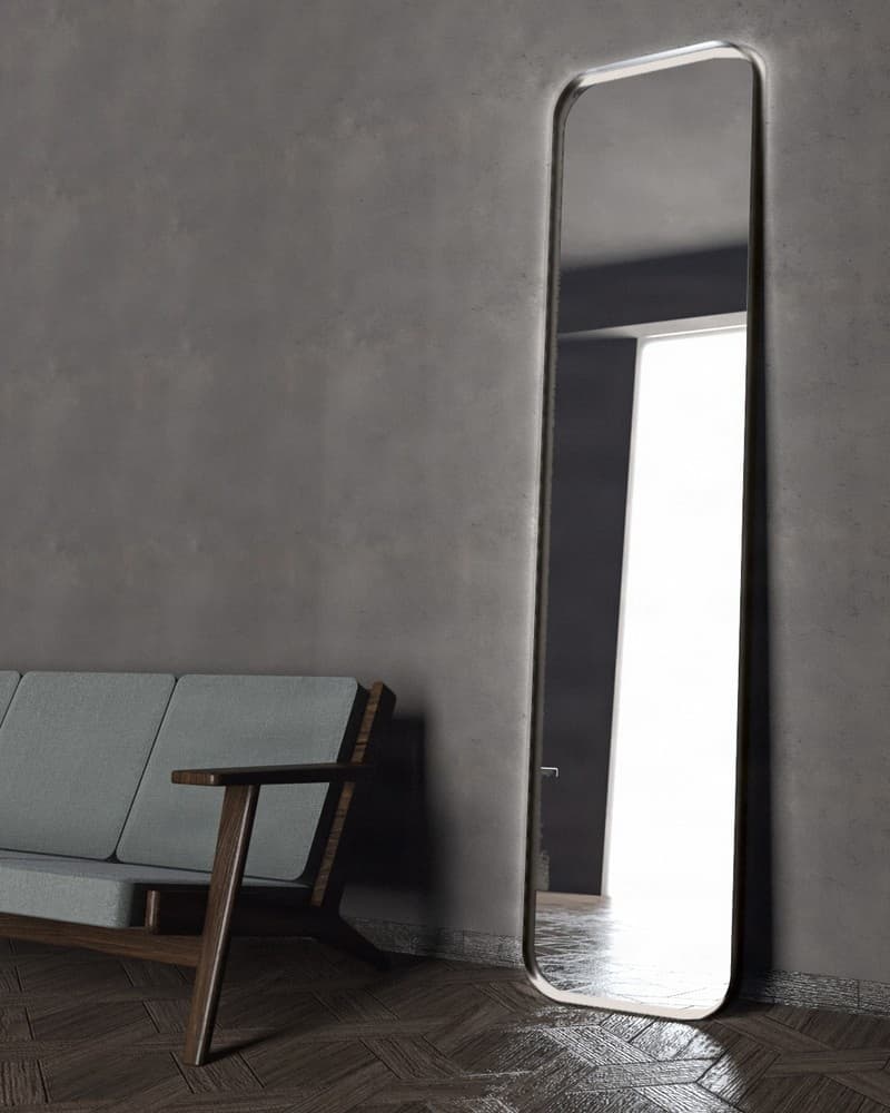 Καθρέπτης Επιδαπέδιος με Led Project Mirrors Iron Floor Curved Ματ Γραφίτης 50x200cm