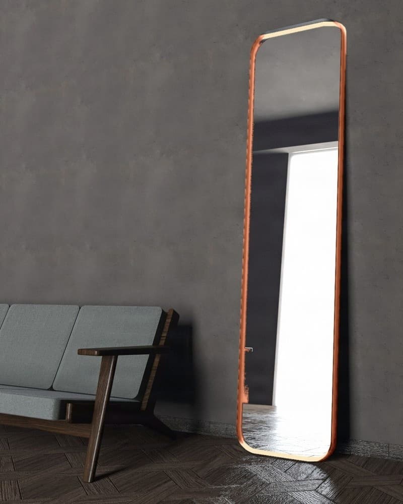 Καθρέπτης Επιδαπέδιος Project Mirrors Iron Floor Curved Ματ Χαλκός 50x200cm