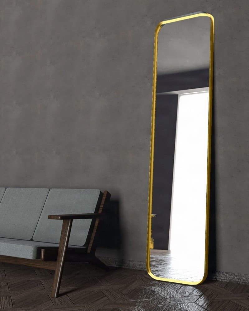 Καθρέπτης Επιδαπέδιος Project Mirrors Iron Floor Curved Ματ Χρυσό 50x200cm