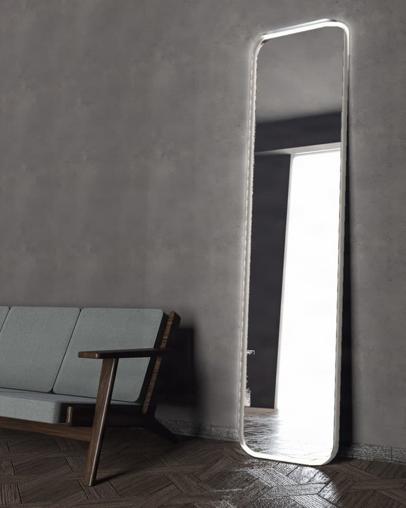 Καθρέπτης Επιδαπέδιος με Led Project Mirrors Iron Floor Curved Ματ Γκρι 50x200cm