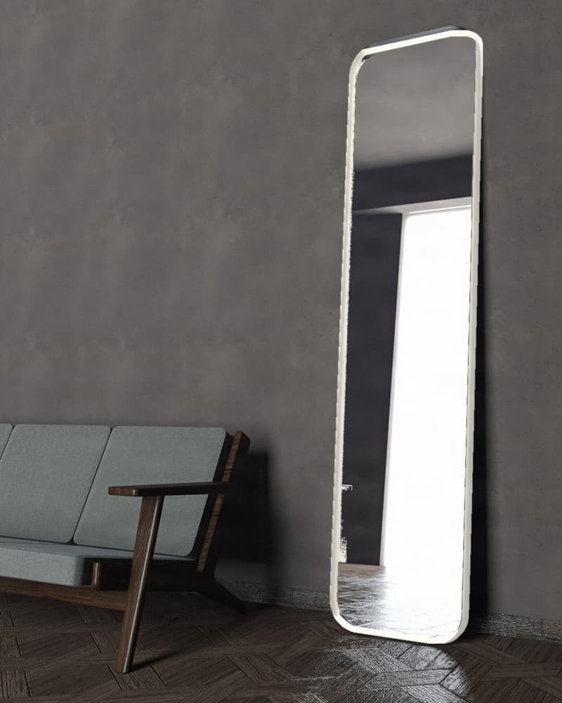 Καθρέπτης Επιδαπέδιος Project Mirrors Iron Floor Curved Ματ Λευκό 50x200cm