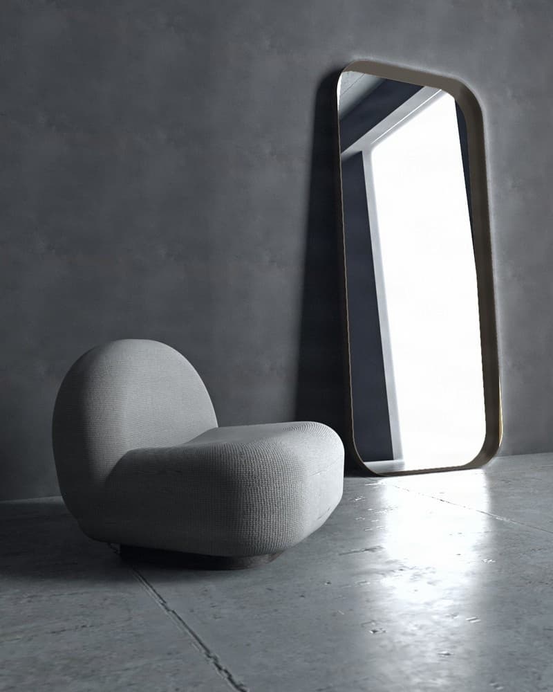 Καθρέπτης Επιδαπέδιος με Led Project Mirrors Iron Floor Curved Ματ Γραφίτης 90x200cm