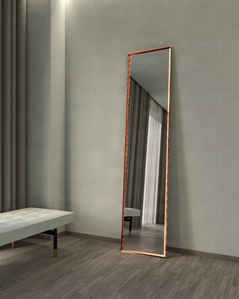 Καθρέπτης Επιδαπέδιος Project Mirrors Iron Floor Square Ματ Χαλκός 45x200cm