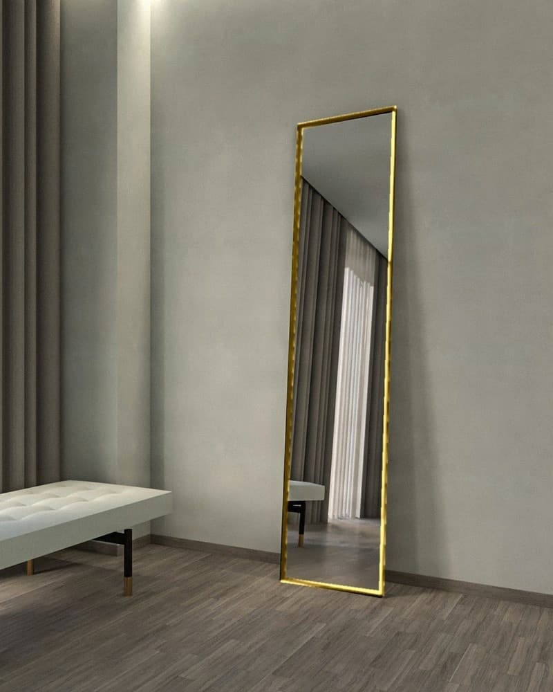 Καθρέπτης Επιδαπέδιος Project Mirrors Iron Floor Square Ματ Χρυσό 45x200cm