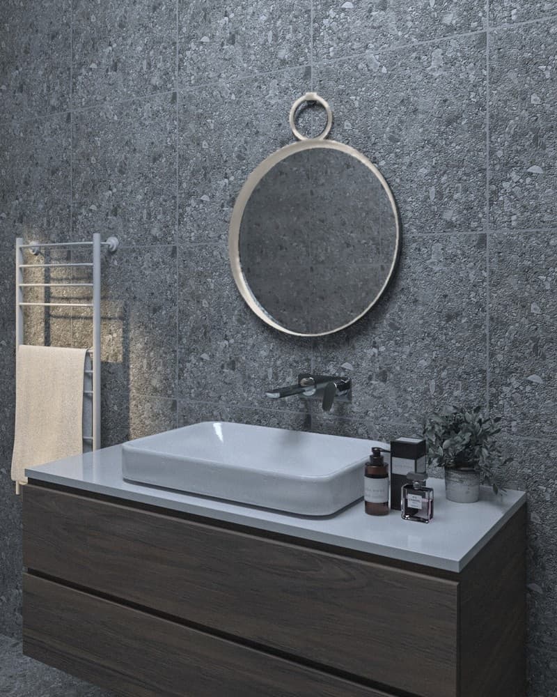 Καθρέπτης μπάνιου Project Mirrors Iron Link Ματ Γκρι Φ55cm