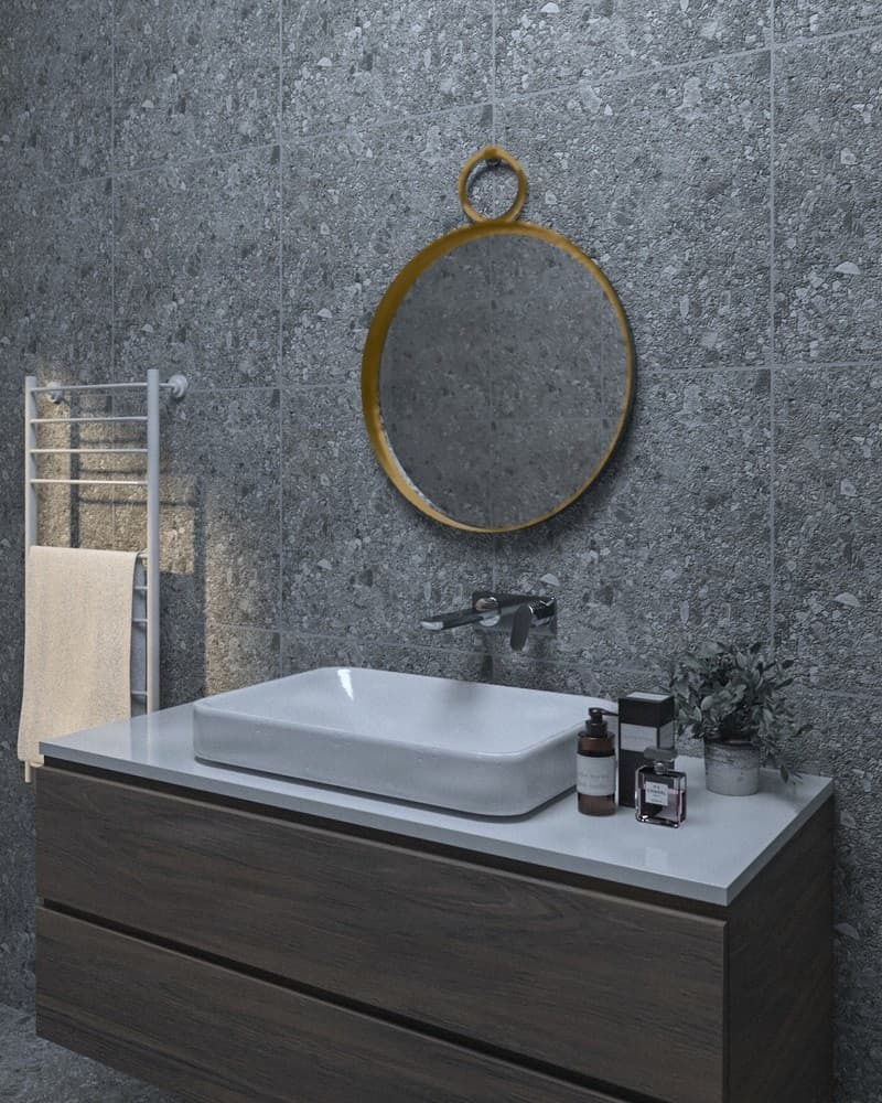 Καθρέπτης μπάνιου Project Mirrors Iron Link Ματ Μπρονζέ Φ70cm