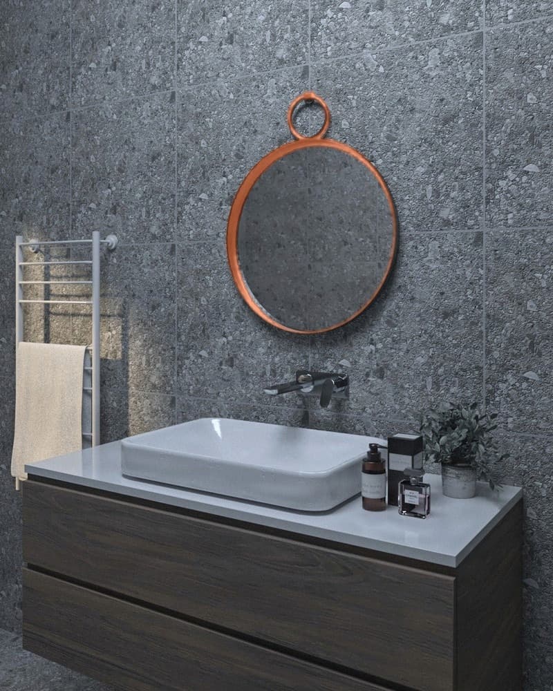 Καθρέπτης μπάνιου Project Mirrors Iron Link Ματ Χαλκός Φ70cm