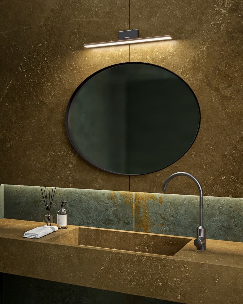 Καθρέπτης μπάνιου Project Mirrors Iron Oval Ματ Μαύρο 85x65cm