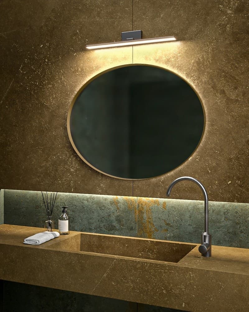 Καθρέπτης μπάνιου με Led Project Mirrors Iron Oval Ματ Μπρονζέ 85x65cm