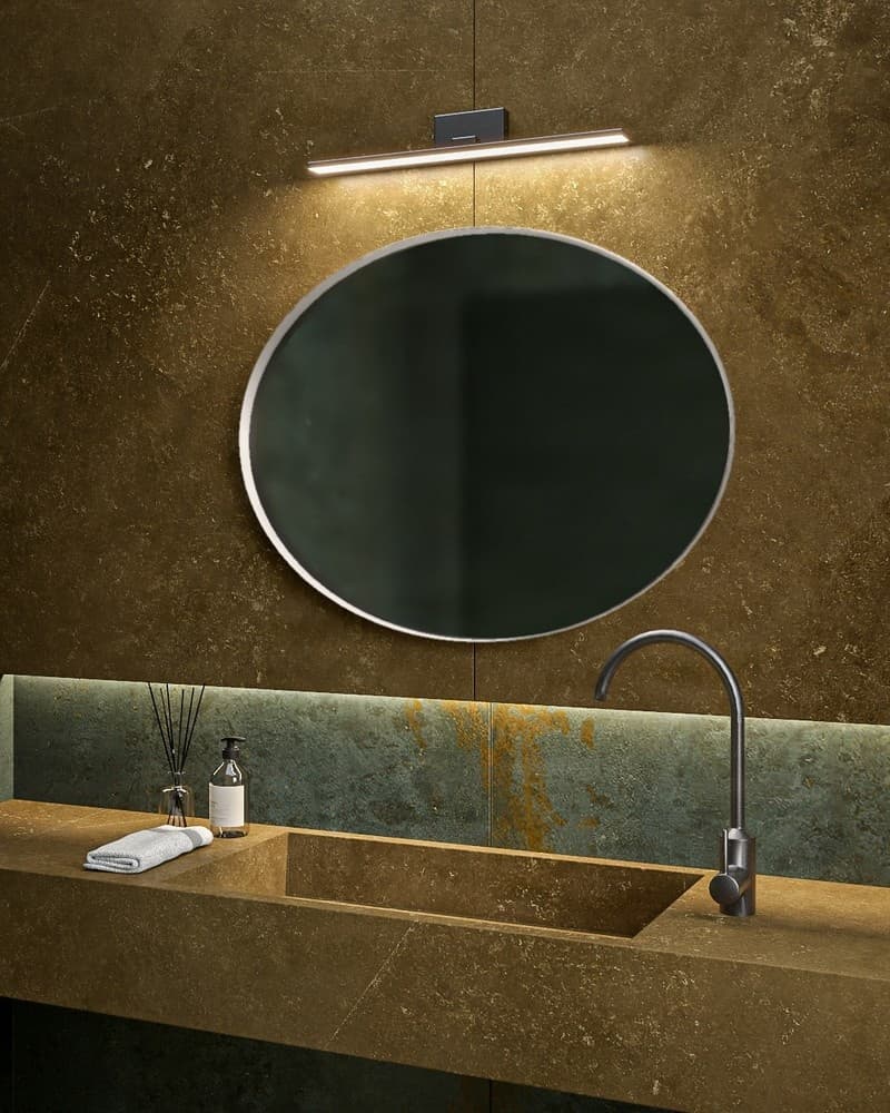 Καθρέπτης μπάνιου Project Mirrors Iron Oval Ματ Γκρι 85x65cm
