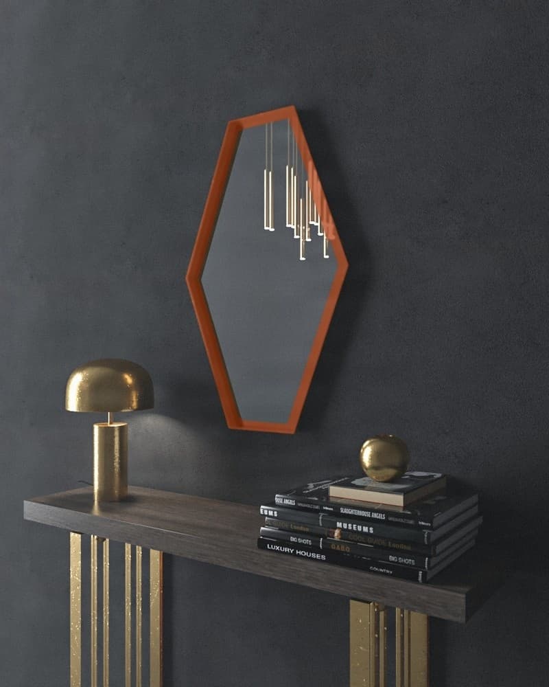 Καθρέπτης μπάνιου με Led Project Mirrors Iron Polygon Χαλκός 50x80cm