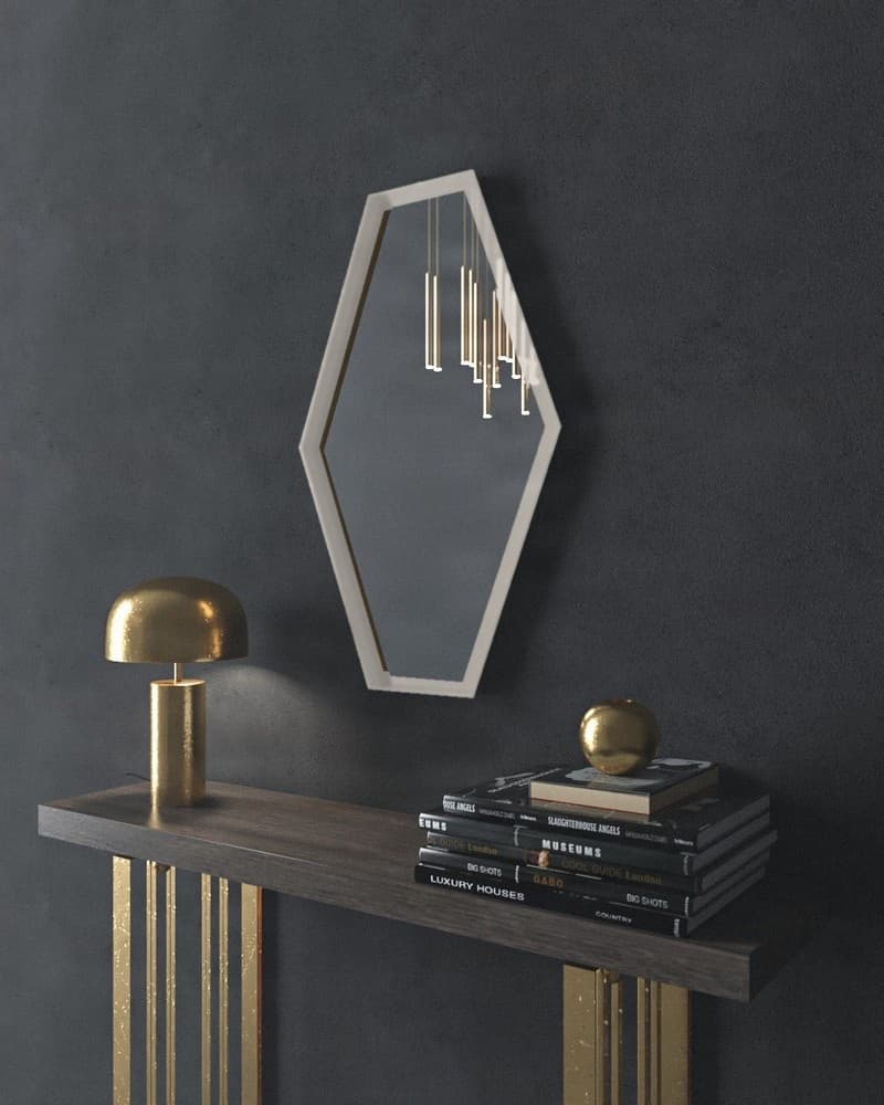 Καθρέπτης μπάνιου με Led Project Mirrors Iron Polygon Ματ Γκρι 50x80cm