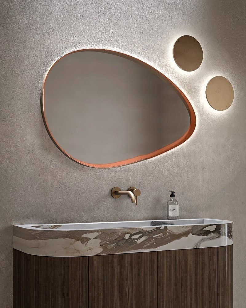 Καθρέπτης μπάνιου με Led Project Mirrors Iron Rock Ματ Χαλκός 100x65cm