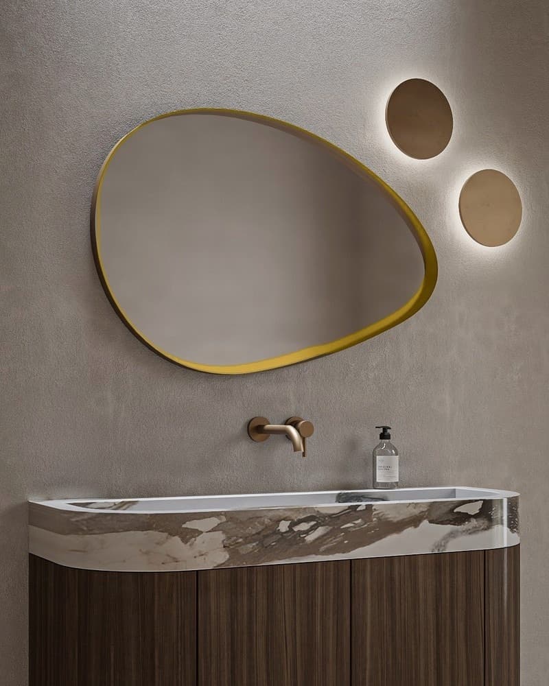Καθρέπτης μπάνιου Project Mirrors Iron Rock Ματ Χρυσό 100x65cm