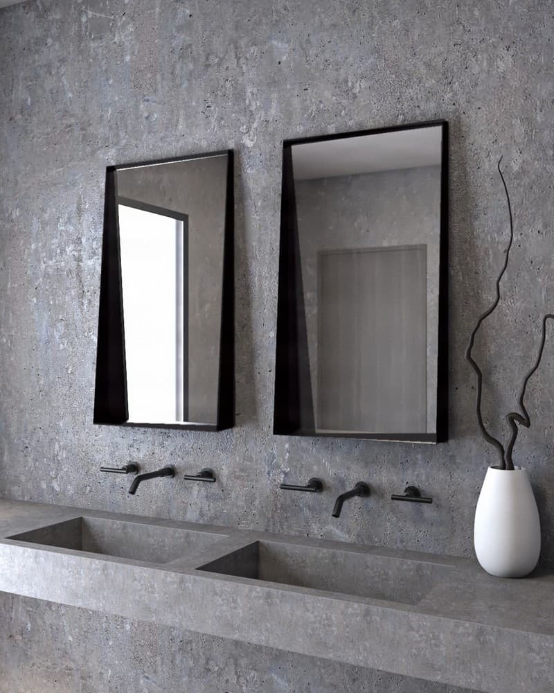 Καθρέπτης μπάνιου Project Mirrors Iron Shelf Ματ Μαύρο 50x90cm