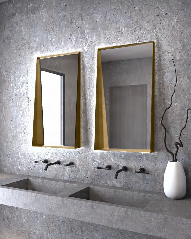 Καθρέπτης μπάνιου με Led Project Mirrors Iron Shelf Ματ Μπρονζέ 50x90cm