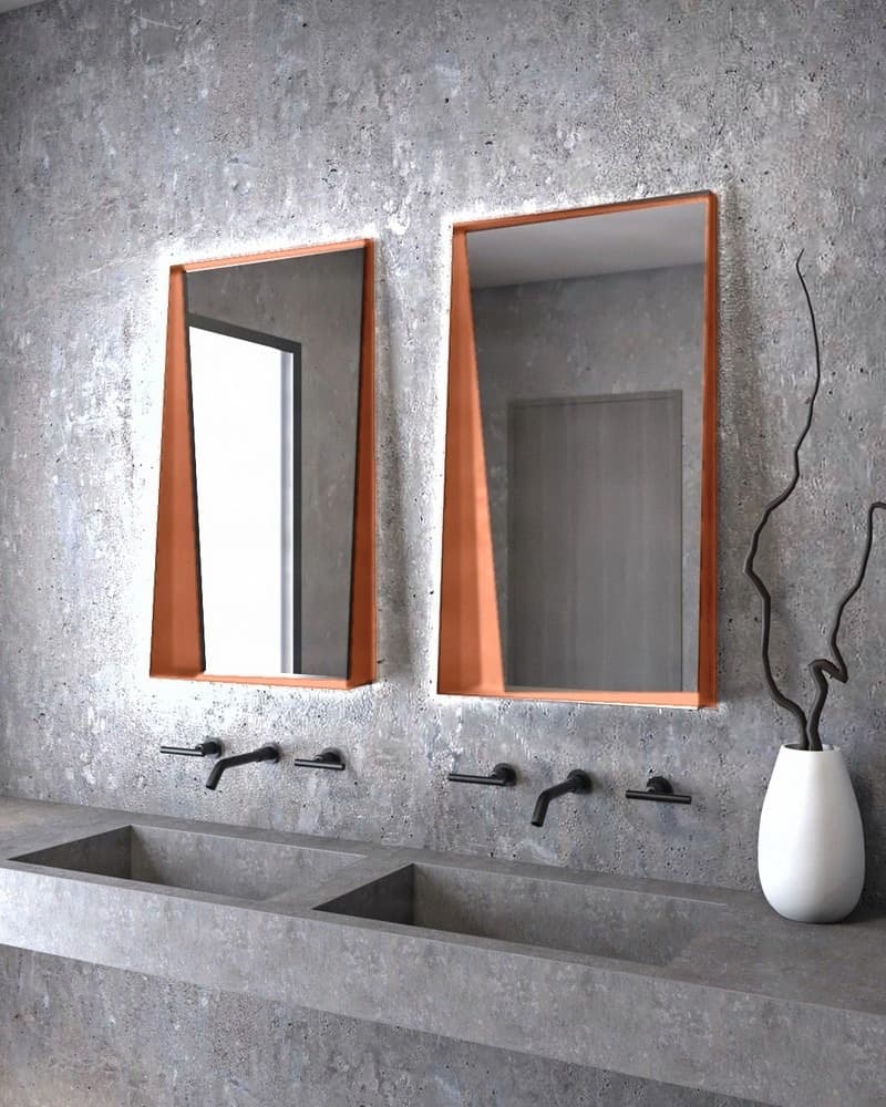 Καθρέπτης μπάνιου με Led Project Mirrors Iron Shelf Ματ Χαλκός 50x90cm
