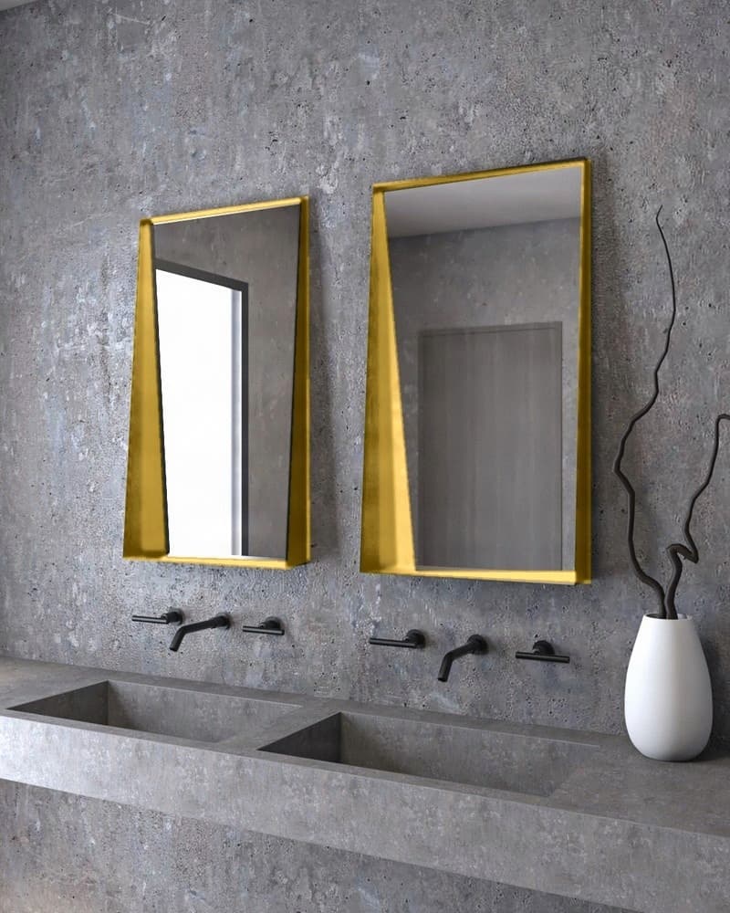 Καθρέπτης μπάνιου Project Mirrors Iron Shelf Ματ Χρυσό 50x90cm