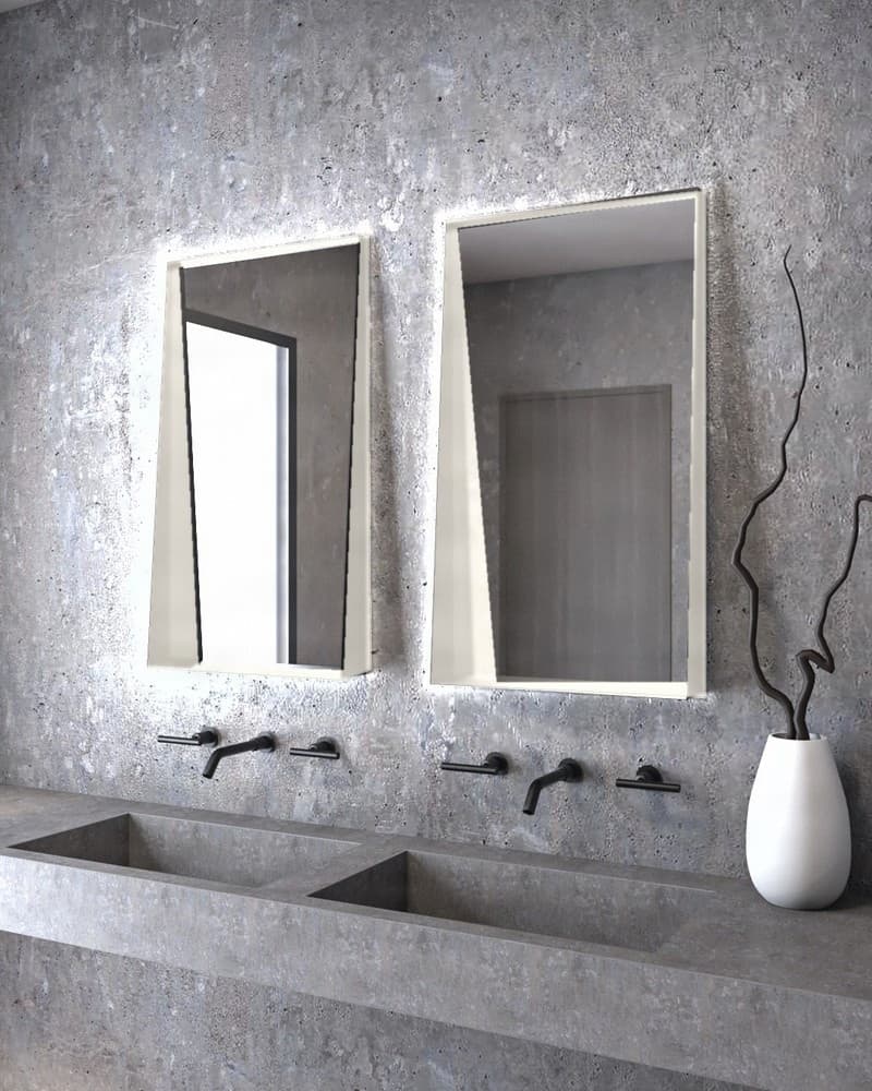 Καθρέπτης μπάνιου με Led Project Mirrors Iron Shelf Ματ Λευκό 50x90cm