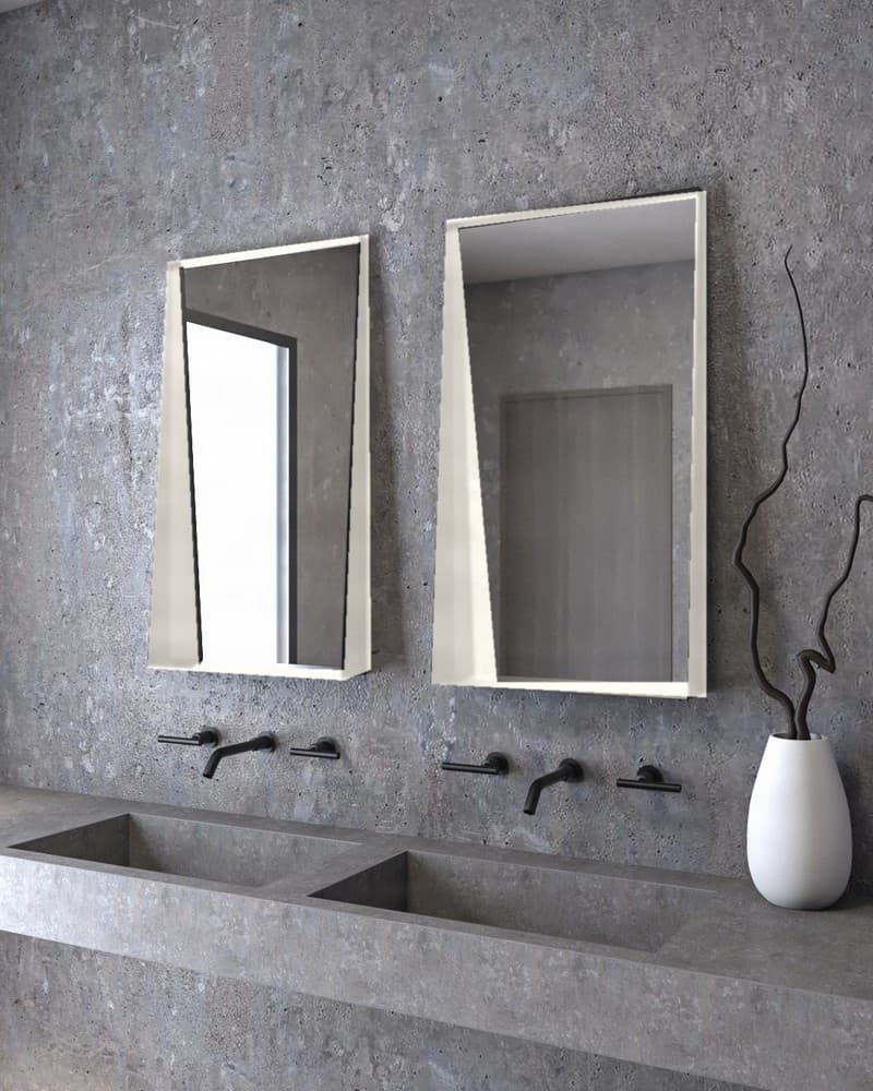 Καθρέπτης μπάνιου Project Mirrors Iron Shelf Ματ Λευκό 50x90cm