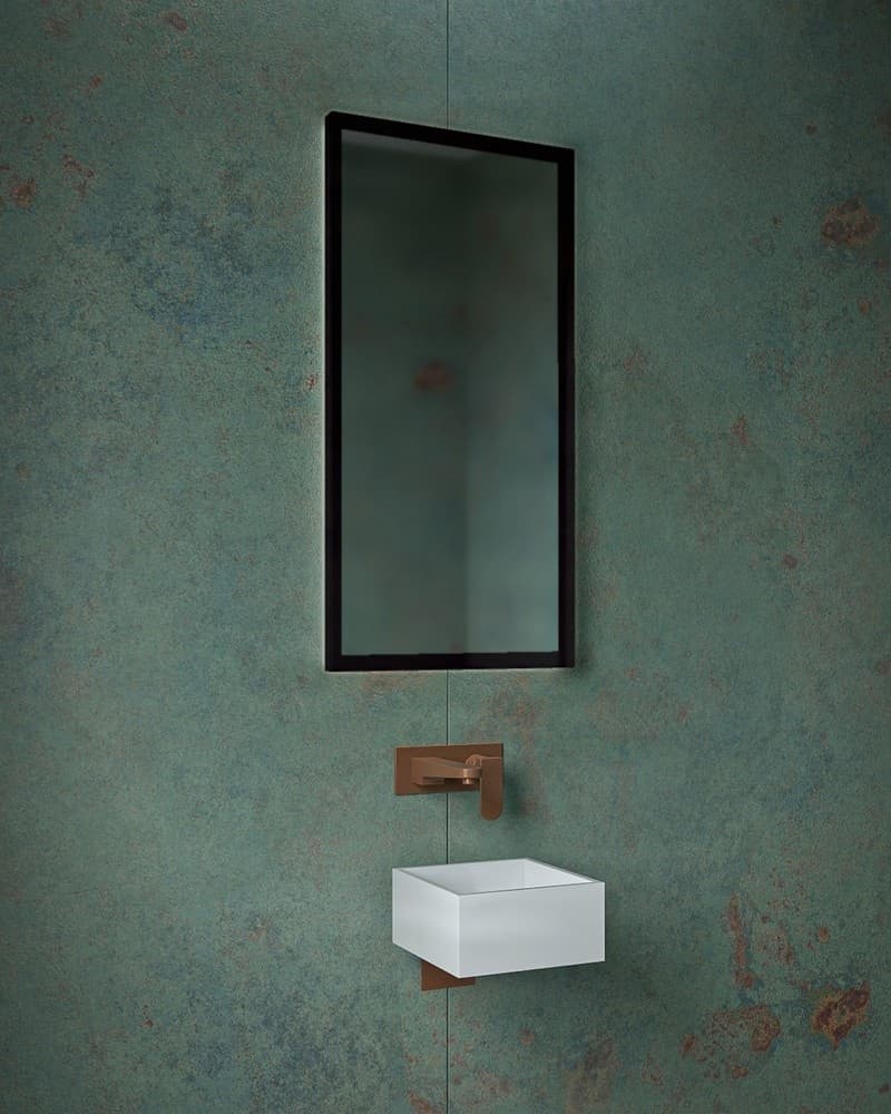 Καθρέπτης μπάνιου Project Mirrors Iron Square Ματ Μαύρο 45x90cm